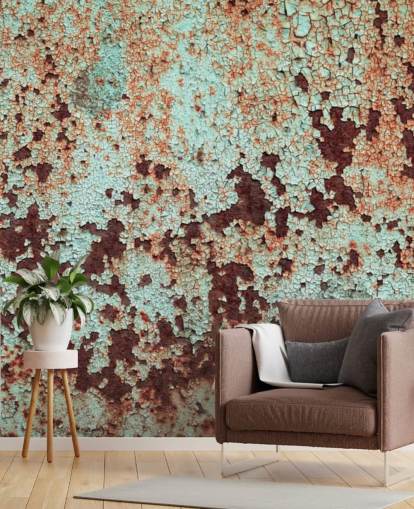 Papel pintado de metal de cobre corroído