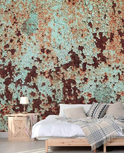 Papel pintado de metal de cobre corroído