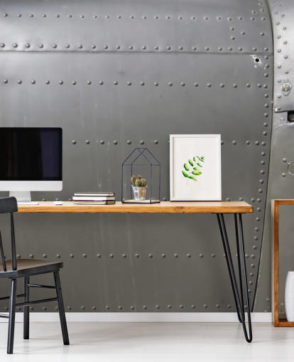 Metalen muurschildering met studs