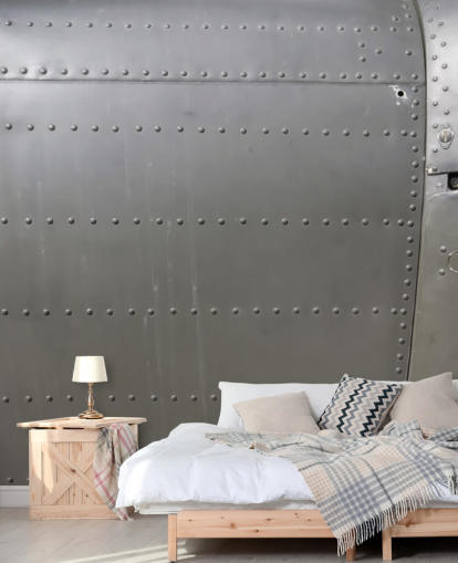 Metalen muurschildering met studs Metalen muurschildering met studs