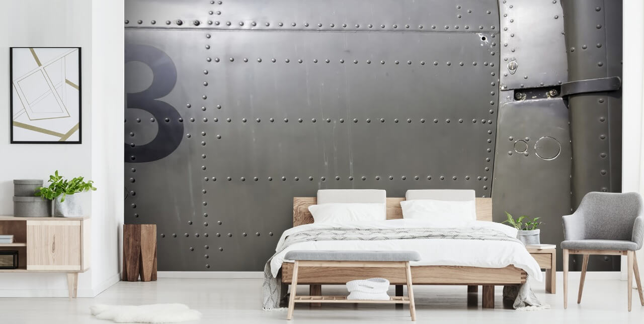 Mural de pared lateral de vehículo con tachuelas metálicas