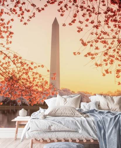 Washington Monument og Cherry Blossom Mural Washington Monument og Cherry Blossom Mural