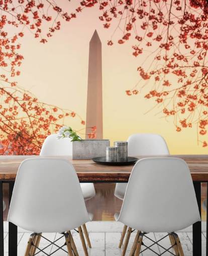 Mural Monumento a Washington y flor de cerezo Mural Monumento a Washington y flor de cerezo