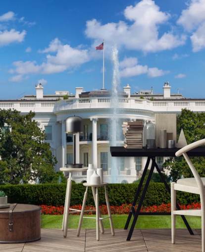 the white house with fountain outside wallpaper