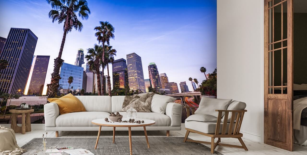 Downtown Los Angeles Wallpaper Mural Wallsauce US
