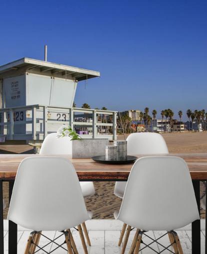 Mural de pared Caseta de salvavidas blanca Mural de pared Caseta de salvavidas blanca