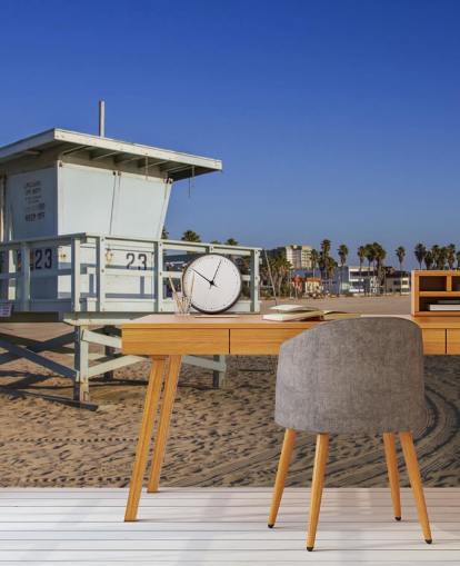 Beach White Lifeguard Hut Wall Mural