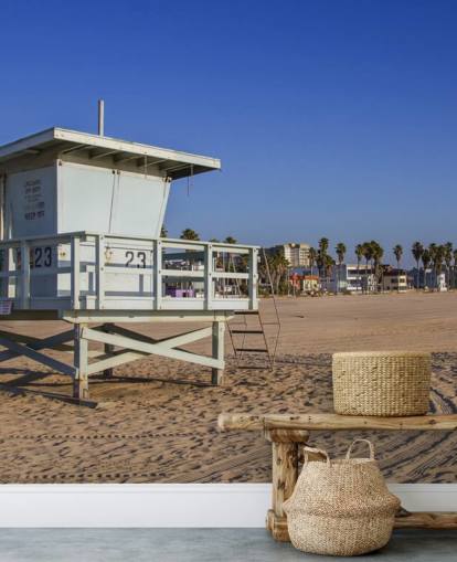Beach White Lifeguard Hut Wall Mural Beach White Lifeguard Hut Wall Mural