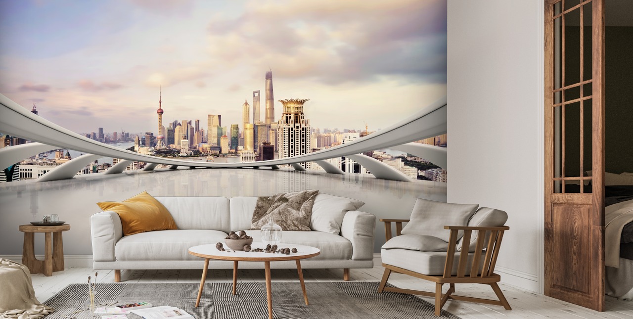 Picture of Cityscape Wallpaper Mural | Wallsauce US