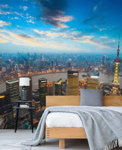 Shanghai vid skymning Shanghai at Dusk Wallpaper Shanghai vid skymning Shanghai at Dusk Wallpaper