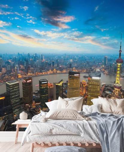 Shanghai vid skymning Shanghai at Dusk Wallpaper Shanghai vid skymning Shanghai at Dusk Wallpaper