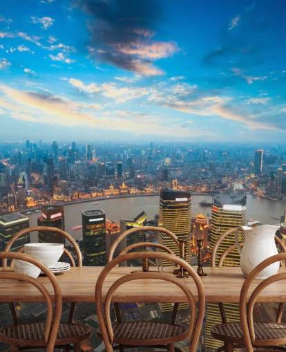 Shanghai bei Abenddämmerung Shanghai at Dusk Wallpaper 