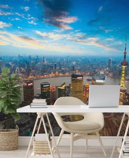 Shanghai hämärässä Shanghai at Dusk Wallpaper 