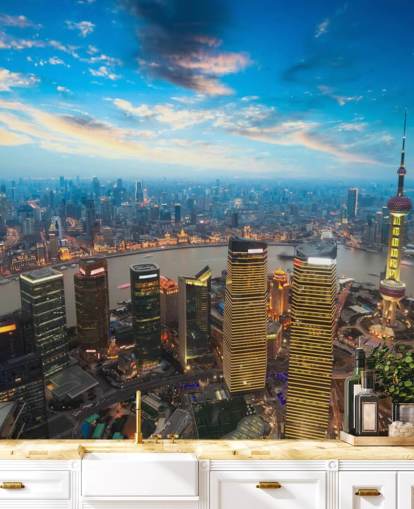 Shanghai bei Abenddämmerung Shanghai at Dusk Wallpaper Shanghai bei Abenddämmerung Shanghai at Dusk Wallpaper