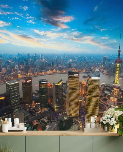 Shanghai bei Abenddämmerung Shanghai at Dusk Wallpaper Shanghai bei Abenddämmerung Shanghai at Dusk Wallpaper