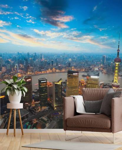 Shanghái al atardecer Shanghai at Dusk Wallpaper 