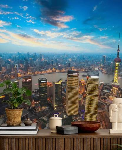 Xangai ao entardecer Shanghai at Dusk Wallpaper 