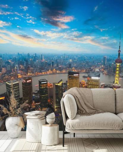 Shanghai bei Abenddämmerung Shanghai at Dusk Wallpaper Shanghai bei Abenddämmerung Shanghai at Dusk Wallpaper
