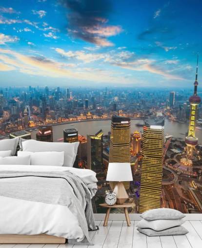 Shanghai au crépuscule Shanghai at Dusk Wallpaper 