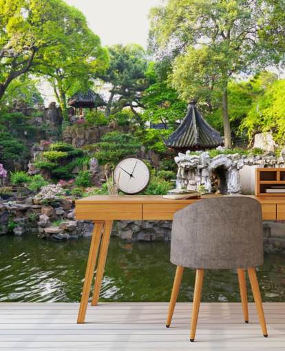 Japanese Rock Water Garden Wall Mural