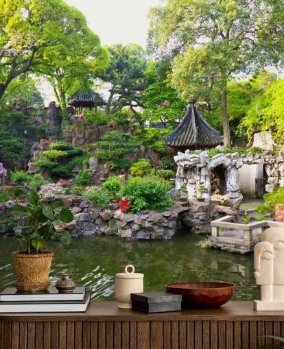 Japanese Rock Water Garden Wall Mural Japanese Rock Water Garden Wall Mural