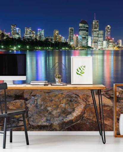 brisbane at night reflecting colours on water wallpaper brisbane at night reflecting colours on water wallpaper