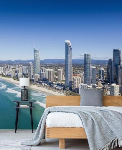 largo tramo de playa junto al fondo de pantalla de la ciudad largo tramo de playa junto al fondo de pantalla de la ciudad