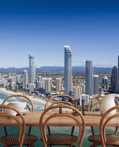 long stretch of beach next to city wallpaper long stretch of beach next to city wallpaper