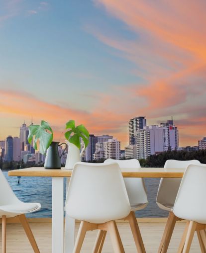 Skyline di Perth al tramonto