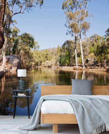 fondo de pantalla de lago y árboles en australia caliente