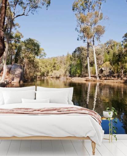 fondo de pantalla de lago y árboles en australia caliente