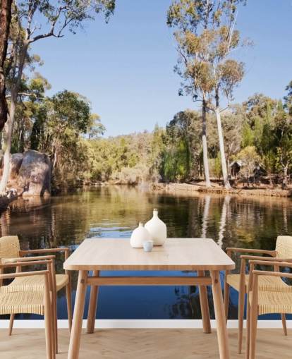 fondo de pantalla de lago y árboles en australia caliente