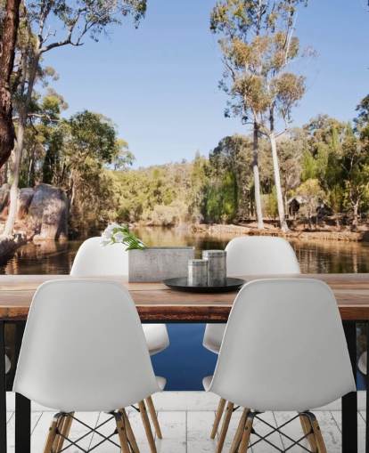 lago e árvores na Austrália quente papel de parede