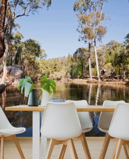 lago e árvores na Austrália quente papel de parede
