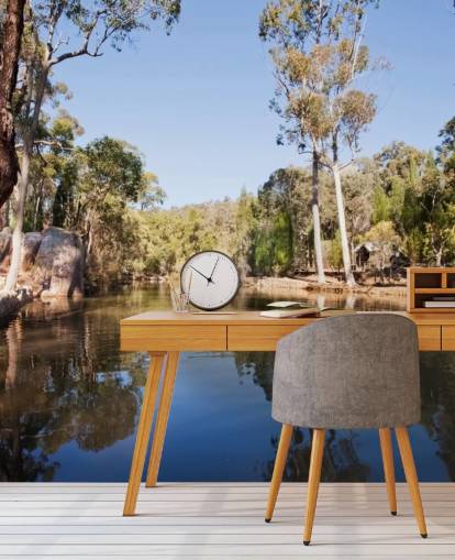 lake and trees in hot australia wallpaper