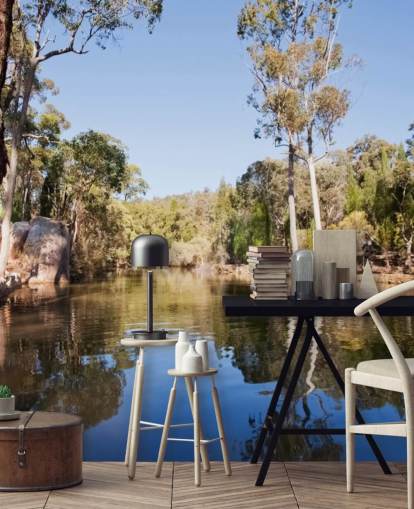 sjö och träd i heta Australien tapet