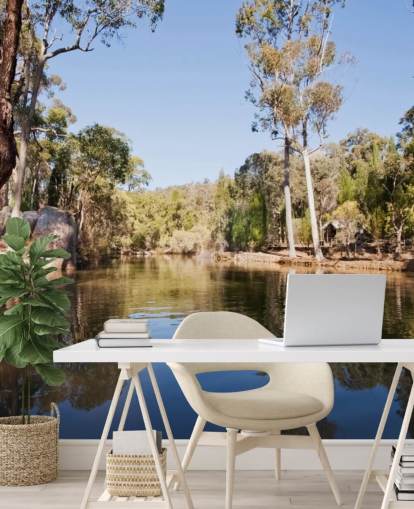 lake and trees in hot australia wallpaper