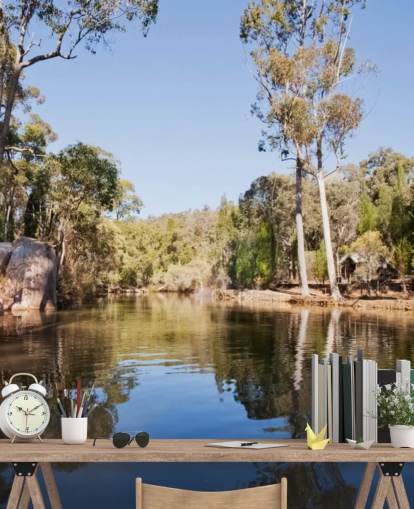 lake and trees in hot australia wallpaper