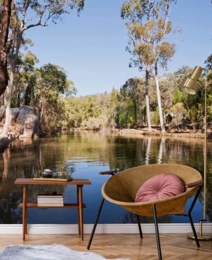 lake and trees in hot australia wallpaper