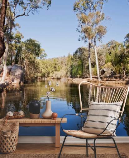 lake and trees in hot australia wallpaper