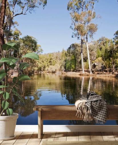 lake and trees in hot australia wallpaper