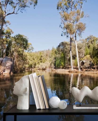 lake and trees in hot australia wallpaper