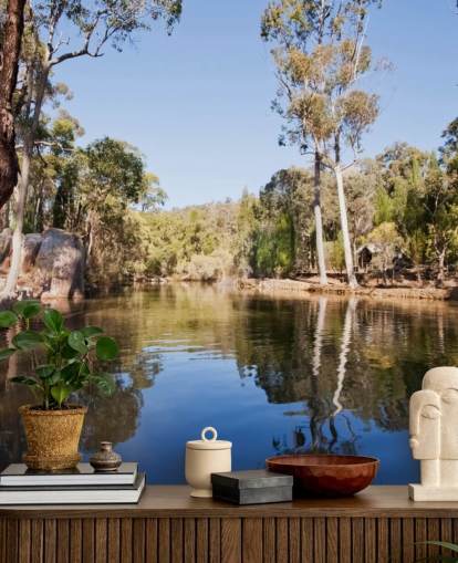 lake and trees in hot australia wallpaper