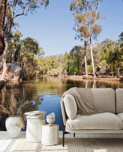 lake and trees in hot australia wallpaper