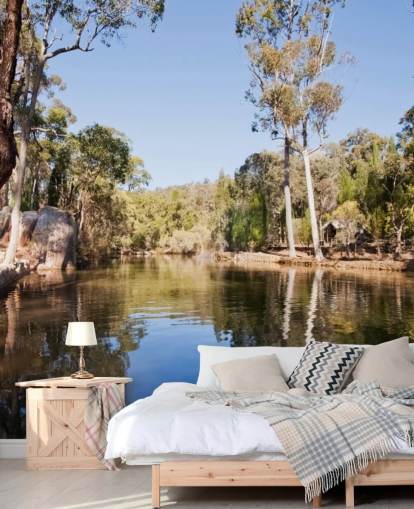 lac et arbres dans fond d'écran chaud australie
