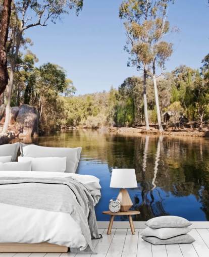 lake and trees in hot australia wallpaper