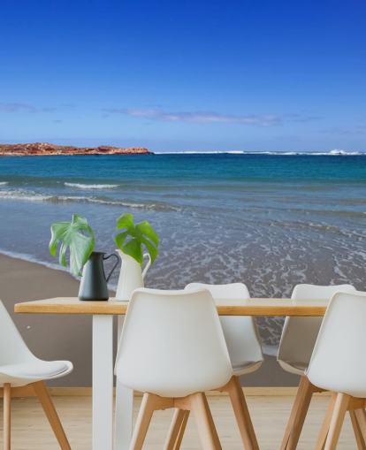 Clear Blue Vast Beach Wall Mural