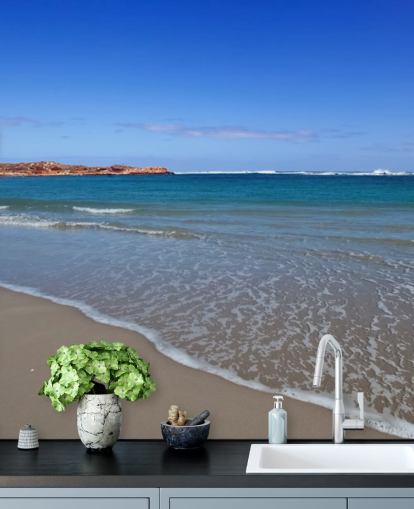 Klart blå stora stranden väggmålning Klart blå stora stranden väggmålning