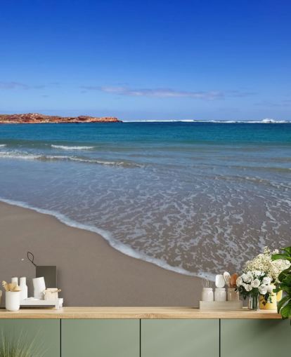 Decorazione murale con ampia spiaggia blu Decorazione murale con ampia spiaggia blu