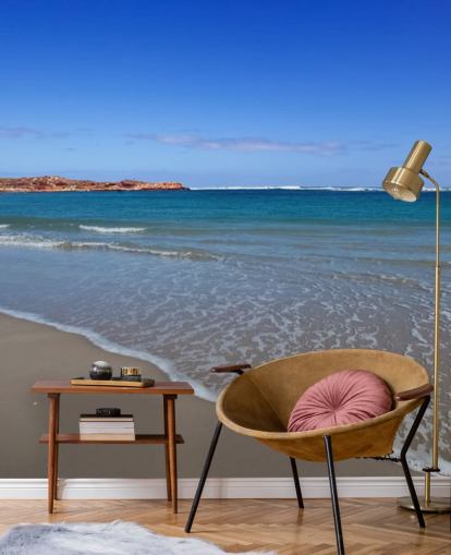 Mural de parede de praia grande azul claro